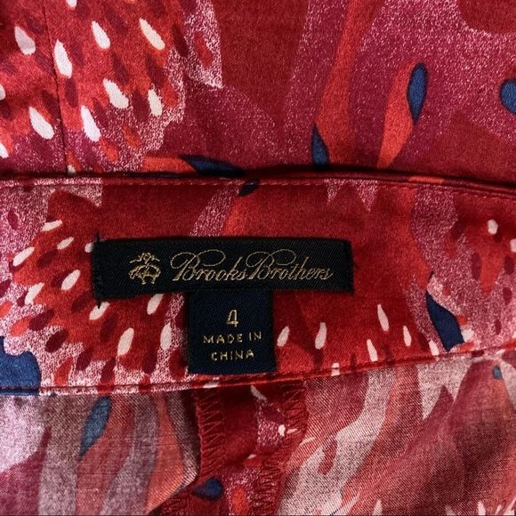 Zac Posen for Brooks Brothers red floral poppy wide leg sateen pants, 4 - Picture 9 of 11